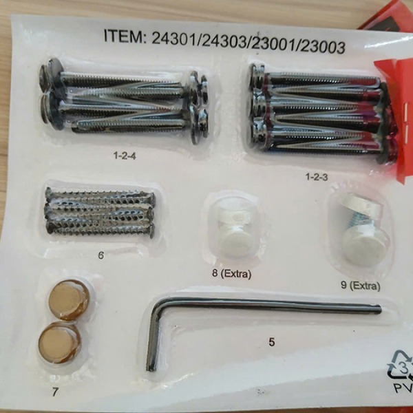 Hardware blister pack 24301/24303/23001/23003